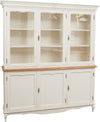 Biscottini-Credenza-in-legno-massello-di-tiglio-struttura-bianca-piano-finitura-naturale-L175xPR41xH207-cm.-Made-in-Italy