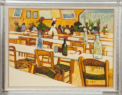 Biscottini-Dipinto-a-mano-olio-su-tela-con-cornice-in-legno-finitura-foglia-argento-RISTORANTE-140