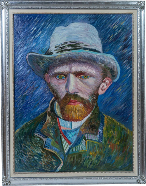 Biscottini-Dipinto-a-mano-olio-su-tela-con-cornice-in-legno-finitura-foglia-argento
