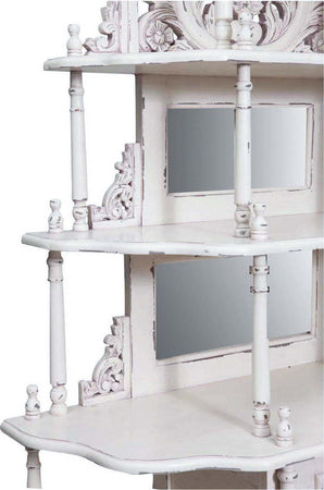 Biscottini-Etagere-in-legno-massello-di-mogano-finitura-bianca-anticata-100x39x190-cm