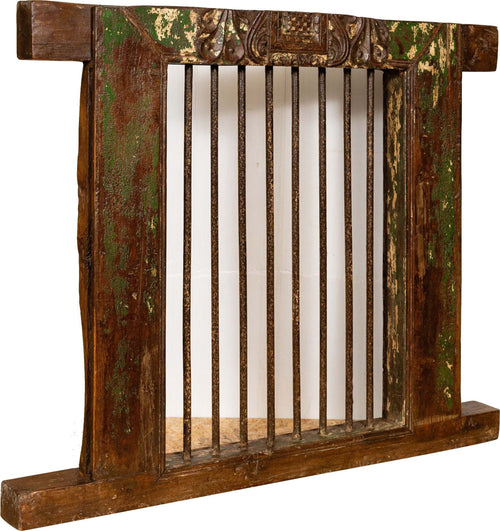 Biscottini-Finestra-finestrina-grata-in-legno-massello-e-in-ferro-antica-e-vecchia-medievale-con-telaio-da-interno-o-da-esterno