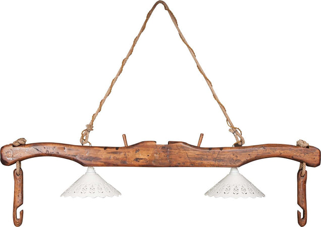 Biscottini-Giogo-lampadario-in-legno-massello-di-tiglio-finitura-noce.Made-in-Italy