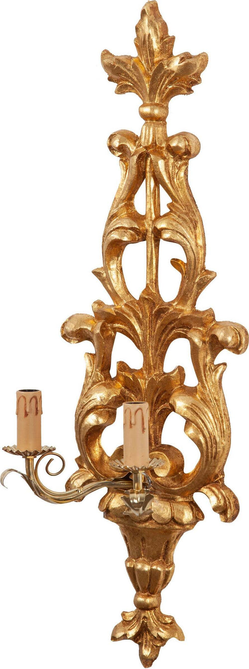 Biscottini-Lampada-Applique-Shabby-in-legno-e-ferro-finitura-foglia-oro-anticato-Made-In-Italy