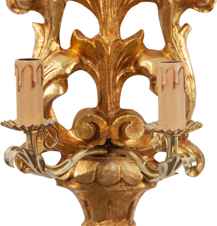 Biscottini-Lampada-Applique-Shabby-in-legno-e-ferro-finitura-foglia-oro-anticato-Made-In-Italy
