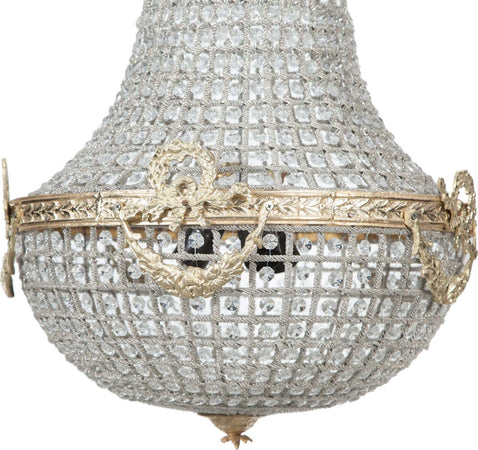 Biscottini-Lampadario-in-fusione-di-ottone-e-gemme-in-cristallo-Diam.-50XH100-cm