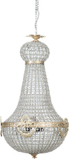 Biscottini-Lampadario-in-fusione-di-ottone-e-gemme-in-cristallo-Diam.-50XH100-cm