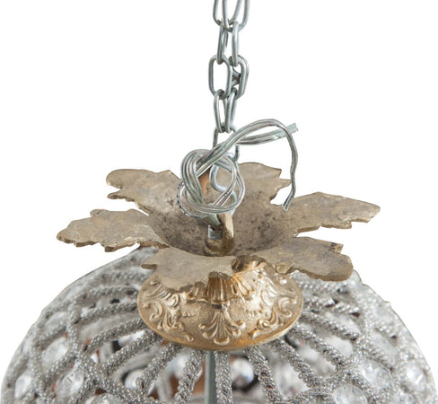 Biscottini-Lampadario-in-fusione-di-ottone-e-gemme-in-cristallo-Diam.-50XH100-cm