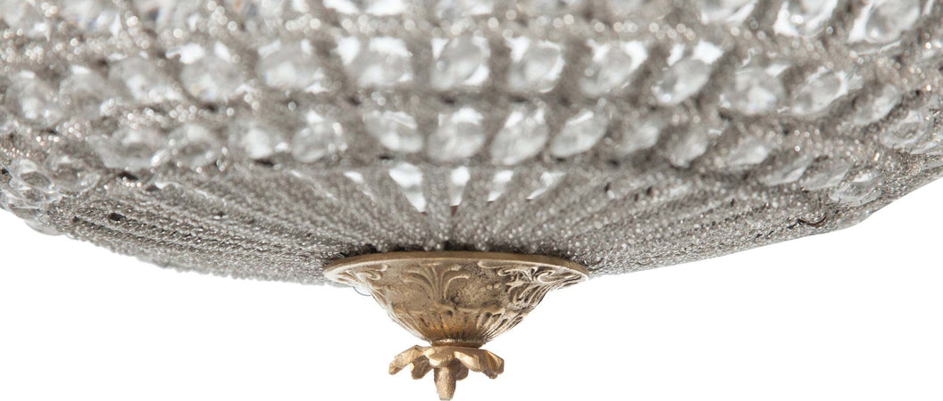 Biscottini-Lampadario-in-fusione-di-ottone-e-gemme-in-cristallo-Diam.-50XH100-cm