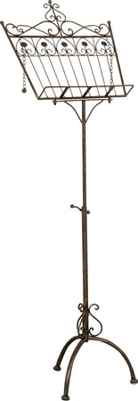 Biscottini-Leggio-da-terra-in-ferro-battuto-pieno-finitura-ruggine-anticata-L46xPR32xH139-cm