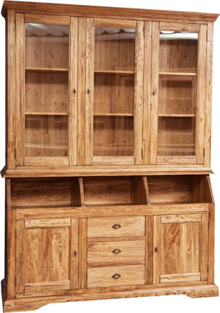 Biscottini-Libreria-Country-in-legno-massello-di-tiglio-finitura-naturale-L172xPR50xH226-cm.-Made-in-Italy