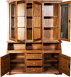 Biscottini-Libreria-Country-in-legno-massello-di-tiglio-finitura-noce-L172xPR50xH226-cm.-Made-in-Italy