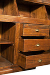 Biscottini-Libreria-Country-in-legno-massello-di-tiglio-finitura-noce-L172xPR50xH226-cm.-Made-in-Italy