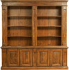 Biscottini-Libreria-Country-in-legno-massello-di-tiglio-finitura-noce-L230xPR47xH235-cm.-Made-in-Italy