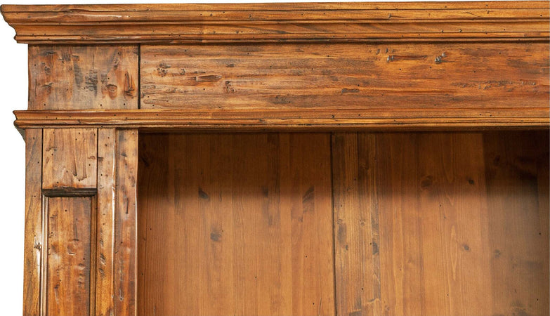 Biscottini-Libreria-Country-in-legno-massello-di-tiglio-finitura-noce-L230xPR47xH235-cm.-Made-in-Italy