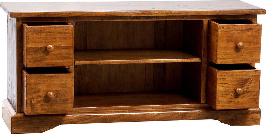 Biscottini-Mobile-porta-Tv-Country-in-legno-massello-di-tiglio-finitura-noce-L129xPR40xH60-cm.-Made-in-Italy
