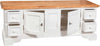 Biscottini-Mobile-porta-tv-Country-in-legno-massello-di-tiglio-struttura-bianca-anticata-piano-finitura-naturale-Made-in-Italy