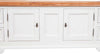 Biscottini-Mobile-porta-tv-Country-in-legno-massello-di-tiglio-struttura-bianca-anticata-piano-finitura-naturale-Made-in-Italy