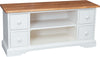 Biscottini-Mobile-porta-Tv-Country-in-legno-massello-di-tiglio-struttura-bianca-anticata-piano-naturale-L129xPR40xH60-cm.-Made-in-Italy