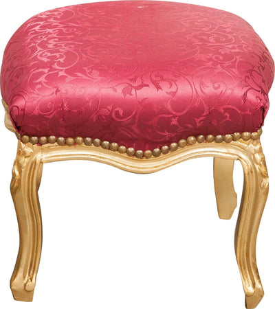 Biscottini-Panchetto-poggiapiedi-stile-francese-Luigi-XVI-in-legno-massello-di-faggio