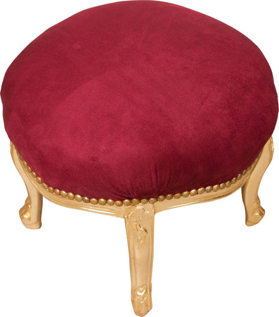 Biscottini-Panchetto-poggiapiedi-stile-francese-Luigi-XVI-in-legno-massello-di-faggio