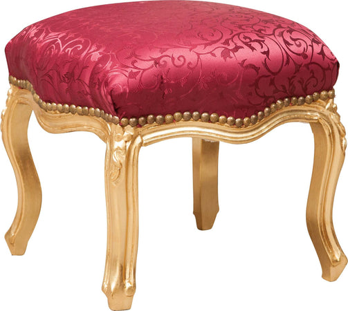 Biscottini-Panchetto-poggiapiedi-stile-francese-Luigi-XVI-in-legno-massello-di-faggio