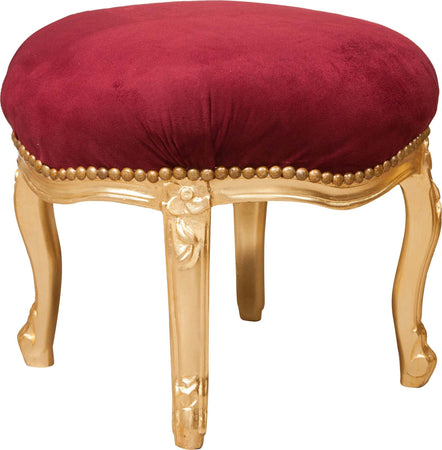 Biscottini-Panchetto-poggiapiedi-stile-francese-Luigi-XVI-in-legno-massello-di-faggio