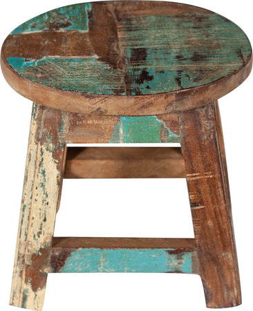 Biscottini-PANCHETTO-ROTONDO-IN-LEGNO-VECCHIO-RICICLATO-DI-TEAK