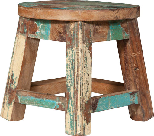 Biscottini-PANCHETTO-ROTONDO-IN-LEGNO-VECCHIO-RICICLATO-DI-TEAK