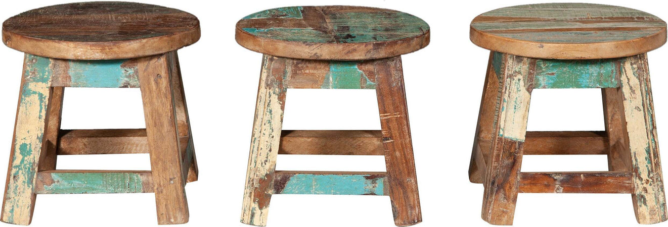 Biscottini-PANCHETTO-ROTONDO-IN-LEGNO-VECCHIO-RICICLATO-DI-TEAK