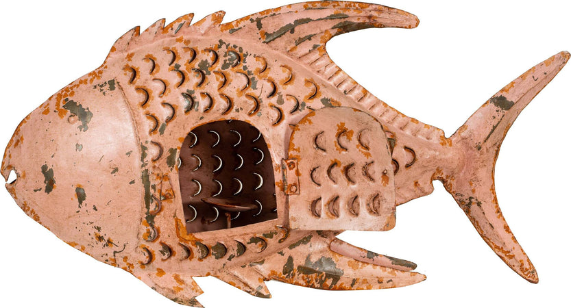 Biscottini-Pesce-porta-candela-in-ferro-dipinto-a-mano