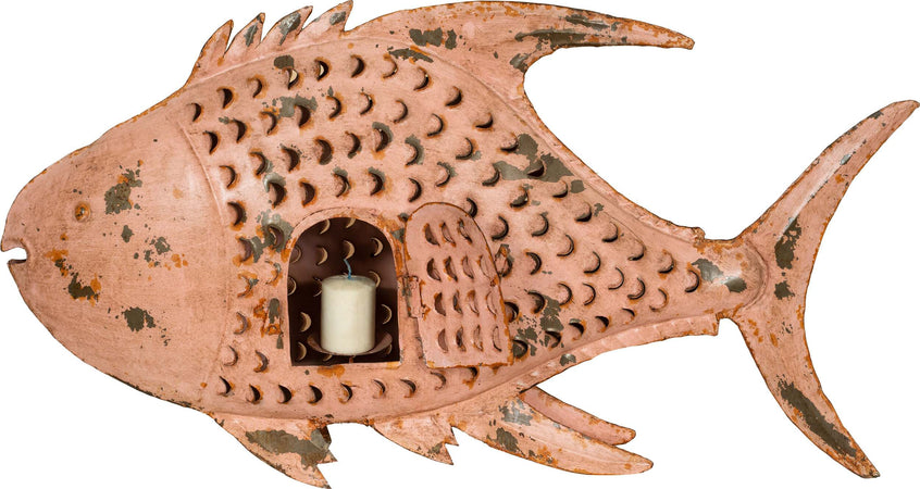Biscottini-Pesce-porta-candela-in-ferro-dipinto-a-mano
