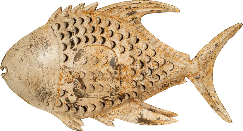Biscottini-Pesce-porta-candela-in-ferro-dipinto-a-mano