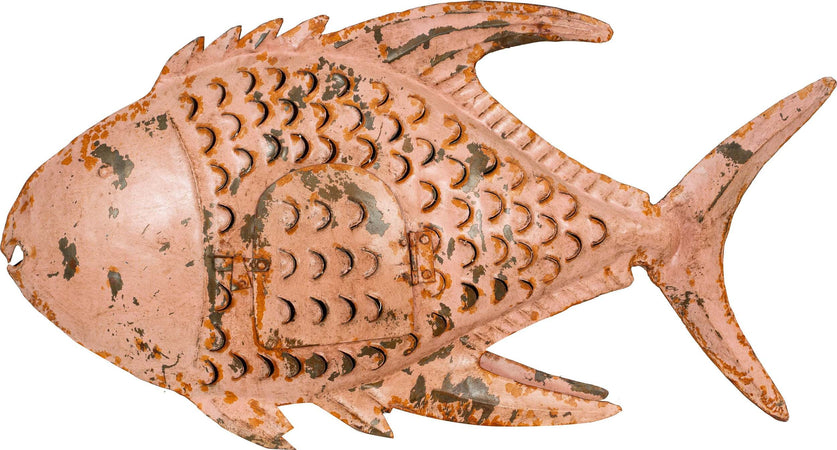 Biscottini-Pesce-porta-candela-in-ferro-dipinto-a-mano