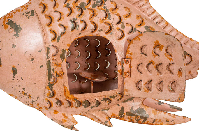 Biscottini-Pesce-porta-candela-in-ferro-dipinto-a-mano