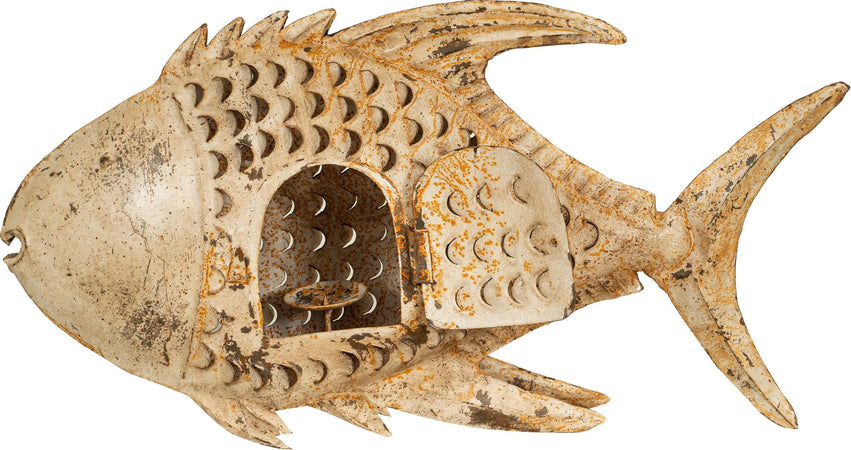 Biscottini-Pesce-porta-candela-in-ferro-dipinto-a-mano