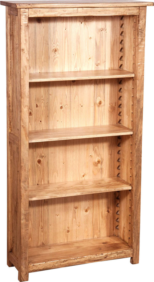 Biscottini-Piccola-libreria-Country-in-legno-massello-di-tiglio-finitura-naturale-L68xPR25xH130-cm.-Made-in-Italy