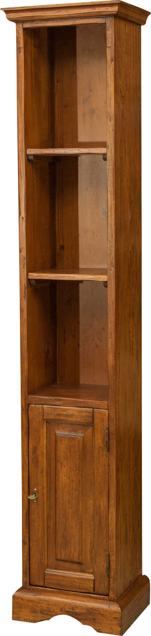 Biscottini-Piccola-libreria-in-legno-massello-di-tiglio-finitura-noce-L40xPR30xH196-cm.-Made-in-Italy