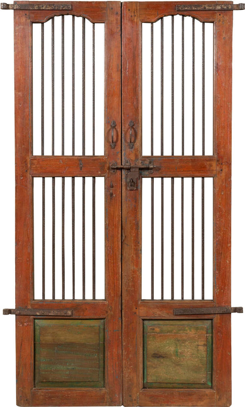 Biscottini-Porta-portone-in-legno-massello-e-ferro-da-interno-o-da-esterno-vecchia-e-antica-medievale-scorrevole