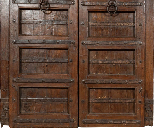 Biscottini-Porta-portone-in-legno-massello-e-ferro-da-interno-o-da-esterno-vecchia-e-antica-medievale-scorrevole