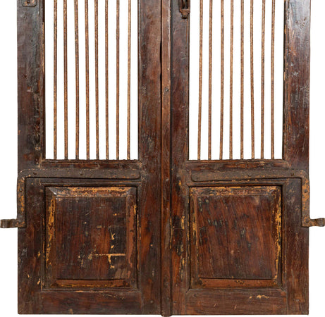Biscottini-Porta-portone-in-legno-massello-e-ferro-da-interno-o-da-esterno-vecchia-e-antica-medievale-scorrevole