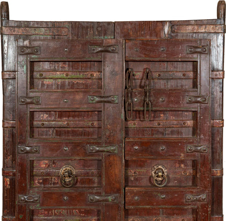 Biscottini-Porta-portone-in-legno-massello-e-ferro-da-interno-o-da-esterno-vecchia-e-antica-medievale-scorrevole