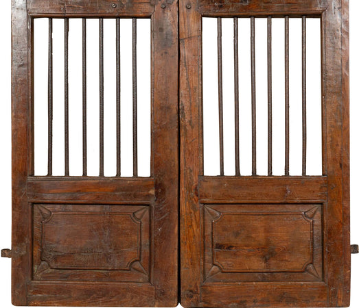 Biscottini-Porta-portone-in-legno-massello-e-ferro-da-interno-o-da-esterno-vecchia-e-antica-medievale-scorrevole