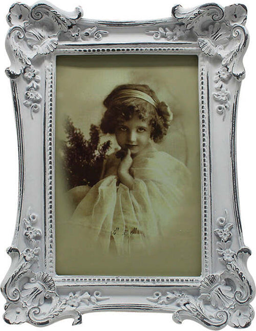 Biscottini-Portafoto-da-appoggio-verticale/orizzontale-in-resina-finitura-bianca-anticata-L15,5xPR3,5xH20,5-cm
