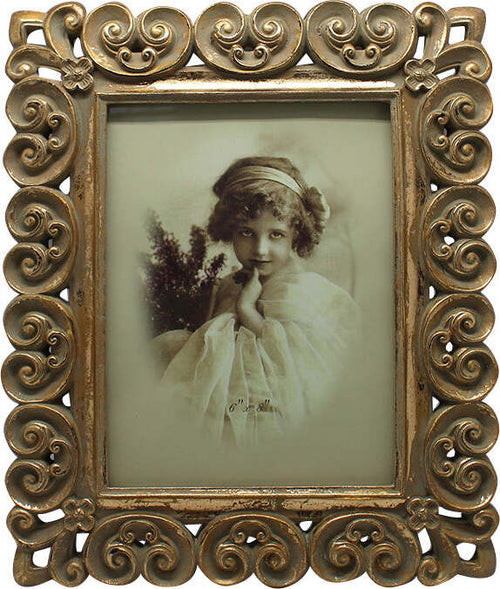 Biscottini-Portafoto-da-appoggio-verticale/orizzontale-in-resina-finitura-oro-anticata-L25xPR2xH30-cm