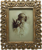 Biscottini-Portafoto-da-appoggio-verticale/orizzontale-in-resina-finitura-oro-anticata-L25xPR2xH30-cm