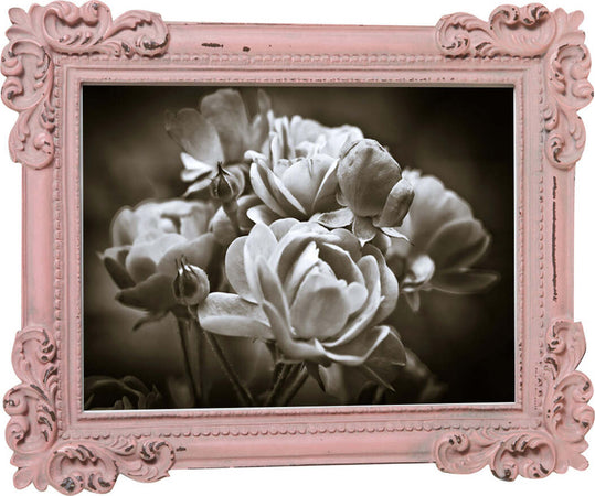 Biscottini-Portafoto-da-appoggio-verticale/orizzontale-in-resina-finitura-rosa-anticata-L20xPR2,5xH25-cm