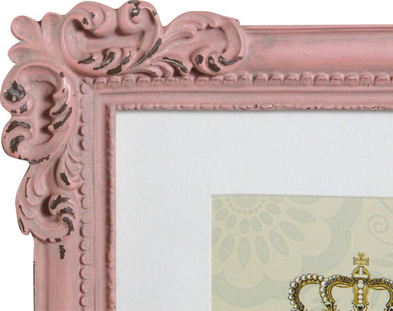 Biscottini-Portafoto-da-appoggio-verticale/orizzontale-in-resina-finitura-rosa-anticata-L20xPR2,5xH25-cm