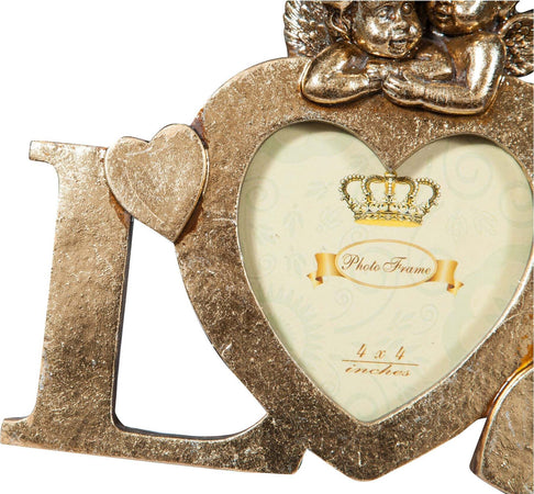 Biscottini-Portafoto-LOVE-da-appoggio-in-resina-finitura-oro-anticata-L23xPR13xH18-cm