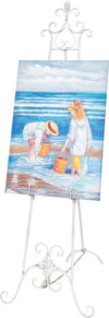 Biscottini-Portaquadro-in-ferro-battuto-finitura-bianca-anticata-L53xPR96xH150-cm