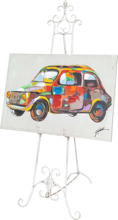 Biscottini-Portaquadro-in-ferro-battuto-finitura-bianca-anticata-L53xPR96xH150-cm